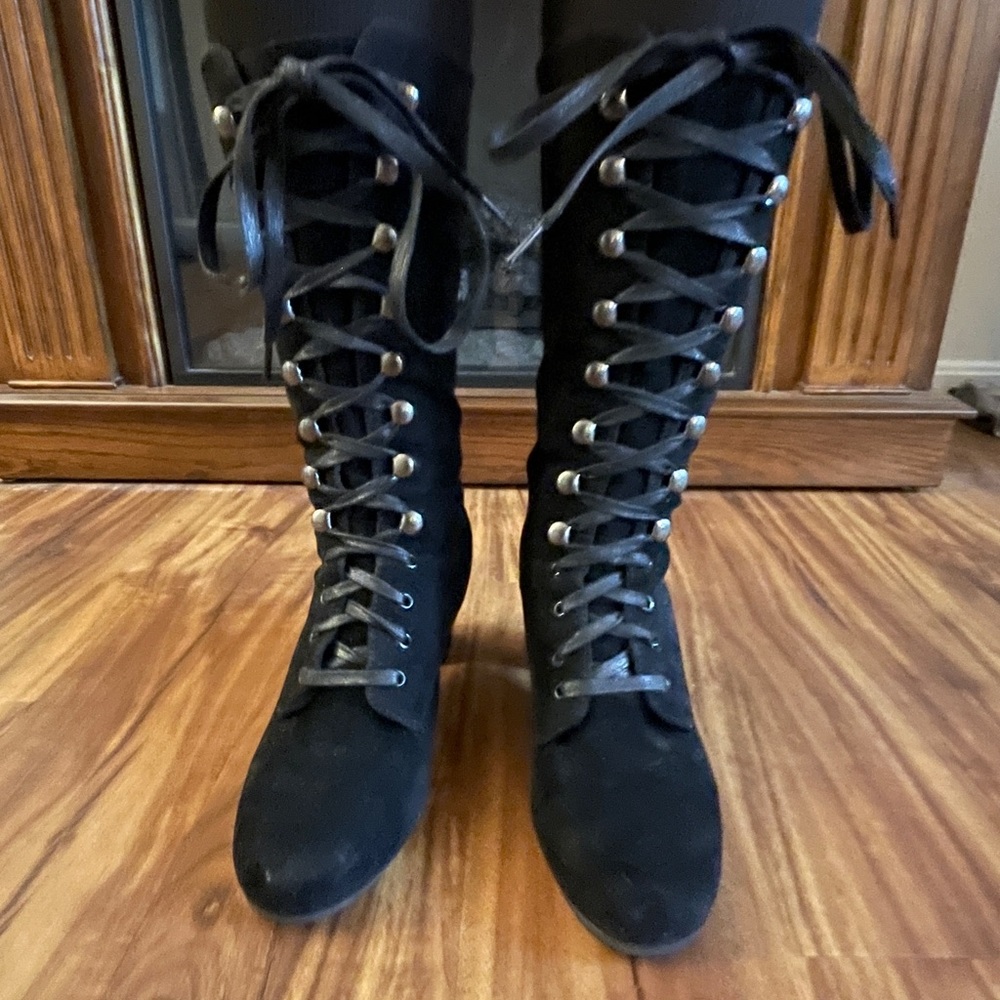 Woman’s Lace Up Mid-Calf Boots, EU39
